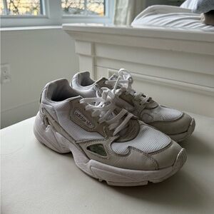 Adidas Cream and Gray Sneakers